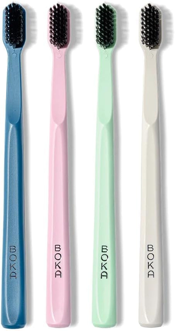 Classic Manual Toothbrush with Extra Soft Activated-Charcoal, Tapered Bristles, Bioplastic Handle That Includes Travel Cap, Dentist-Approved, Great for Adults and Kids, Mint (Pack of 1)