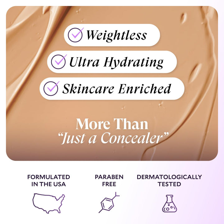 Luxury Concealer & Foundation with Anti-Aging Ingredients - Full Coverage for Dark Circles, Wrinkles, Fine Lines, and Spots, All-Day Wear for Mature Skin - Bisque, 0.5 FL. OZ. / 15 ML