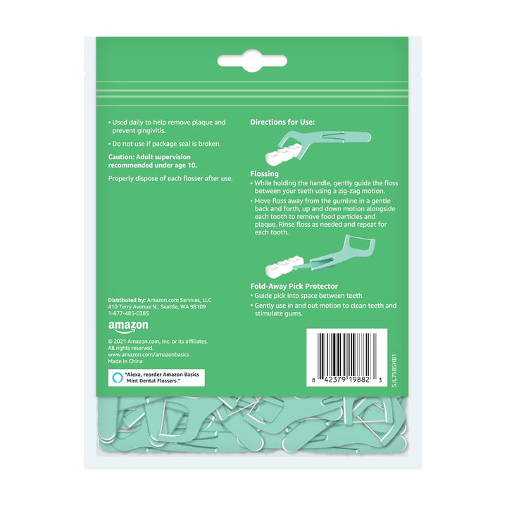 Mint Dental Flossers, 90 Count, 1 Pack (Previously Solimo)