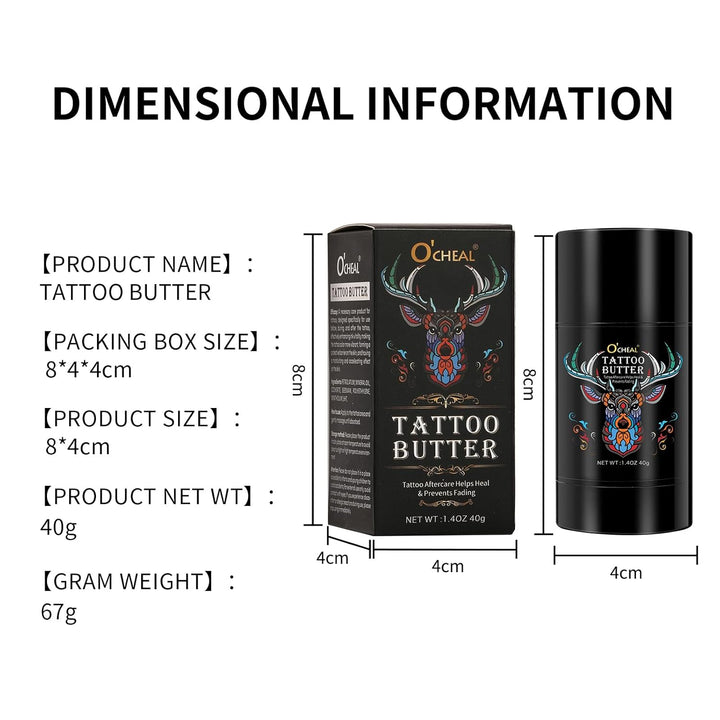 Tattoo Aftercare Butter Balm,Natural Organic Tattoo Cream Moisturizer for Old & New Tattoos Healing Brightener Color Enhance