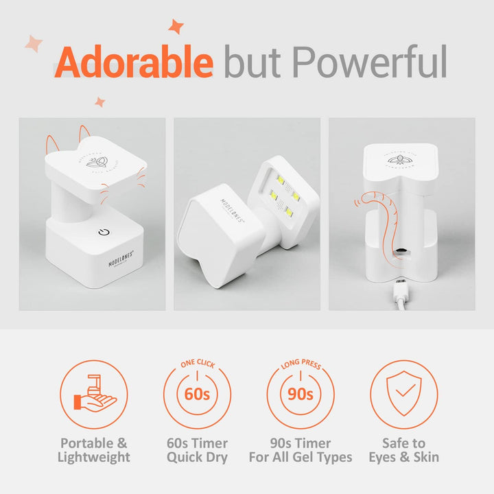 Mini UV Light for Gel Nails, UV Nail Lamp, Nail Light with 2 Timers for Fast Curing Gel Polish Nails Extension, Portable LED USB Flash Cure Lamp for Travel