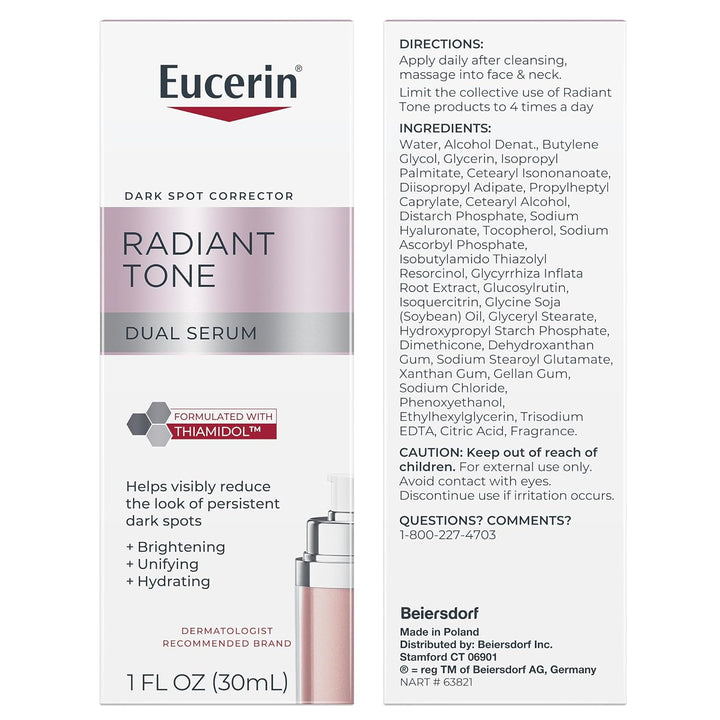Radiant Tone Dual Serum Dark Spot Corrector, Dark Spot Serum with Thiamidol and Hyaluronic Acid, Helps Visibly Reduce the Look of Persistent Dark Spots, 1 Fl Oz Bottle