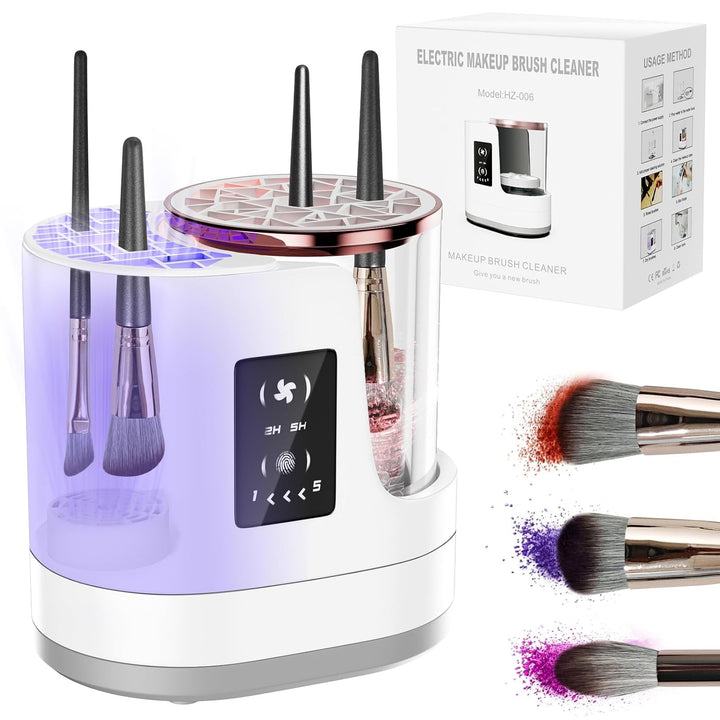 3 in 1 Electric Makeup Brush Cleaner,Automatic Makeup Brush Cleaner with Makeup Brush Dryer,Portable USB Deep Cleaning for All Size Beauty Makeup Brush Set,Blush Brush,Sponges