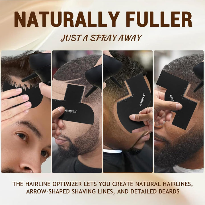 Beard Pencil Filler for Man Water Proof Beard Pen & Beard Brush Long Lasting Coverage Natural Finish - Black Hair Fiber Enhancements Barber Spray - Male Mustache Repair Shape Enhance Card Facial Hair