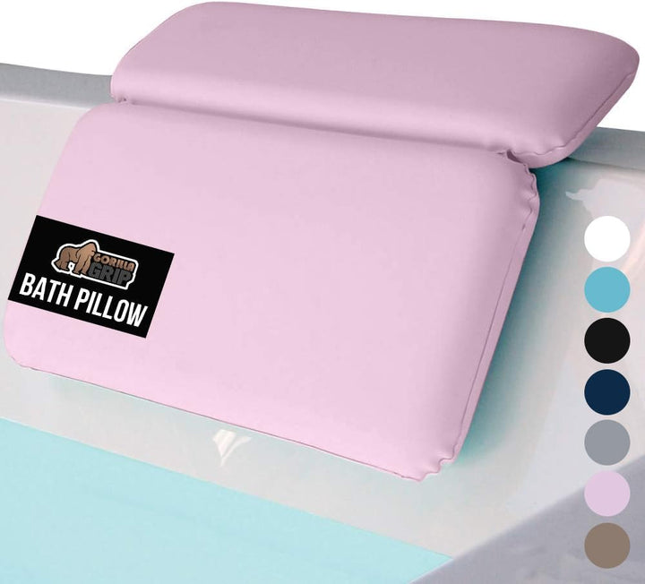 Bath Pillow for Tub, Improved Suction Cups, Luxury Bathtub Pillows, Headrest for Neck and Back Support, Relaxing Home Spa, Hot Tubs and Bathroom Essentials, Gifts for Women, 2 Panel White