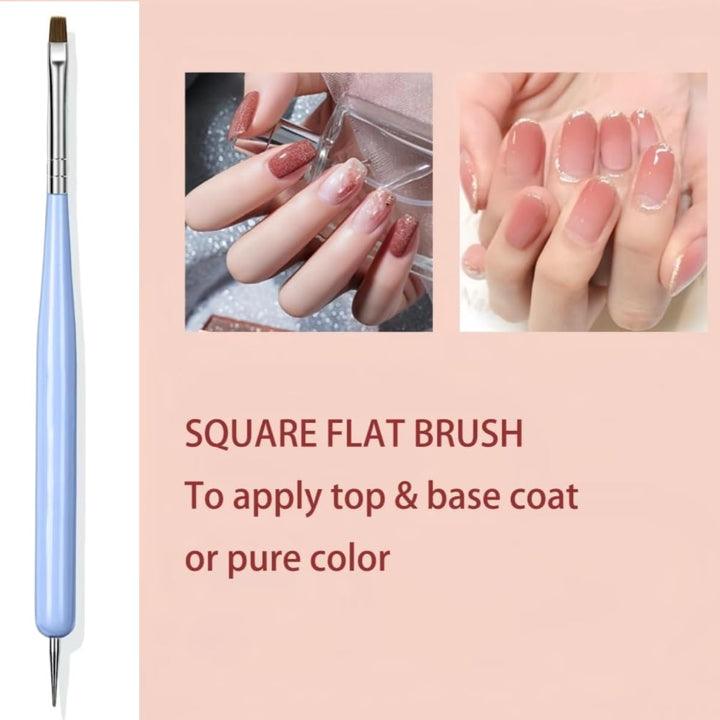 Nail Art Brushes, 6PCS Nail Design Painting Brush Sets with Nail Polish Brush Nail Liner Brush Nail Extension Gel Brush Builder Nail Gel Brush and Nail Dotting Tool for DIY Nail Art