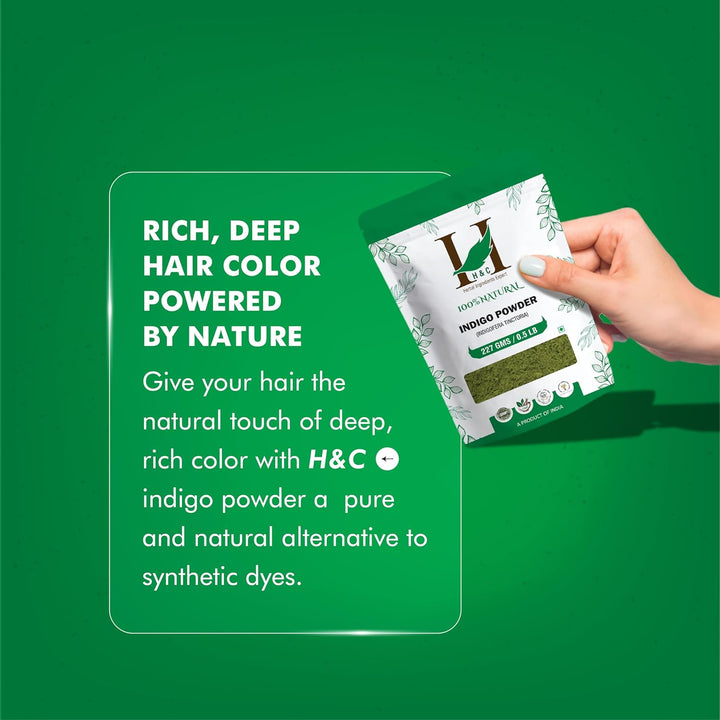 100% Natural Indigo Powder for Hair (227G / (1/2 Lb) / 8 Ounces) Indigofera Tinctoria to Color Your Hair Brown to Black