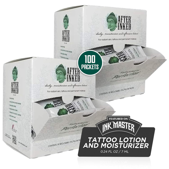 Tattoo Aftercare Lotion – Moisturizing Balm for Inked Skin, as Seen on INK MASTER – Hydrating Cream with Grape Seed Oil, Skin Nourishment & Daily Maintenance – 3 Fluid Oz Tube (1-Pack)