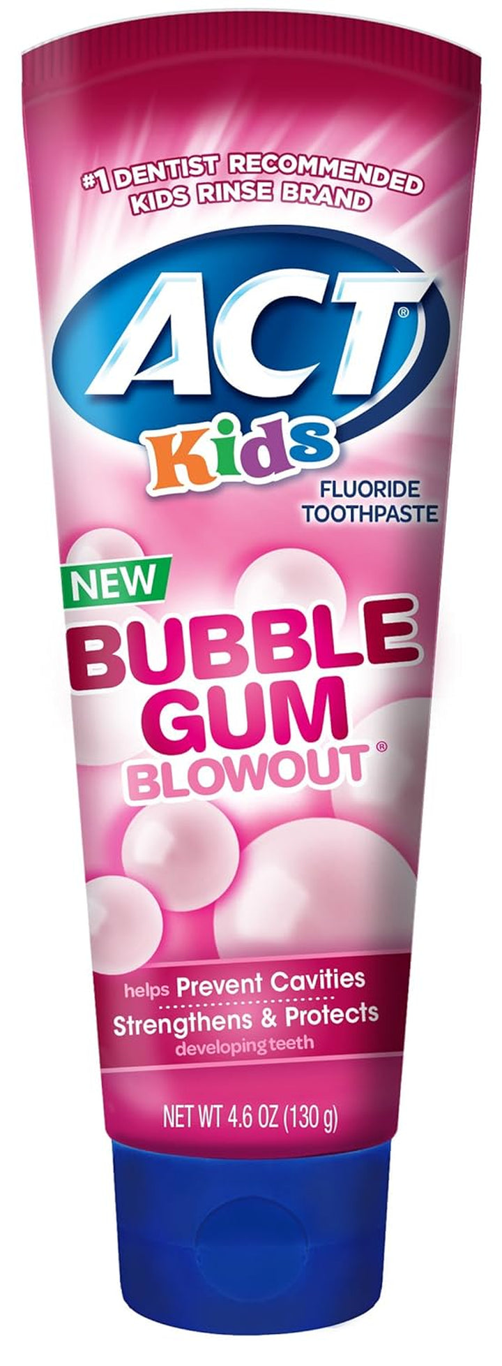 Kids Anticavity Fluoride Toothpaste 4.6 Oz. Bubble Gum Blowout