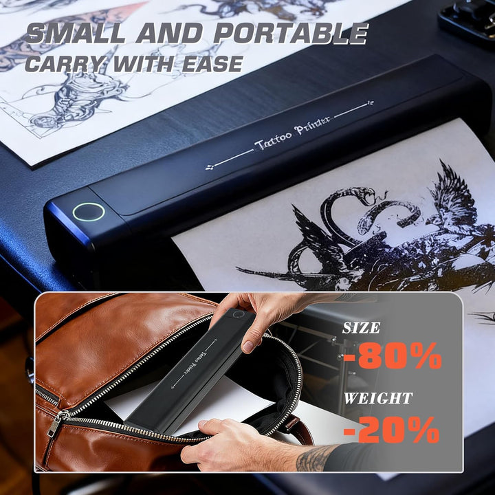 Wireless Tattoo Stencil Printer - Bluetooth Thermal Transfer Machine for Professional Artists & Beginners, High-Precision Printing, Fast Transfer, Compatible with Iphone, Android, Ipad, PC