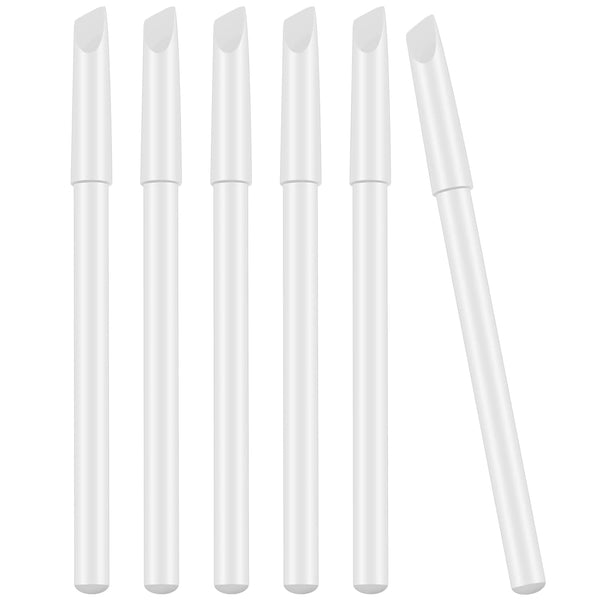 6 Pieces White Nail Pencils 2-In-1 Nail Whitening Pencils with Cuticle Pusher for French Manicure Supplies