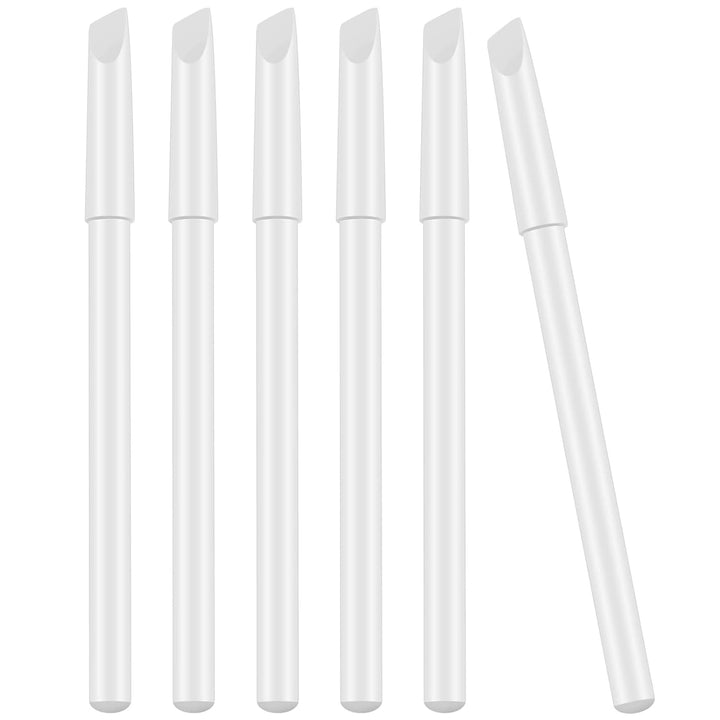 6 Pieces White Nail Pencils 2-In-1 Nail Whitening Pencils with Cuticle Pusher for French Manicure Supplies