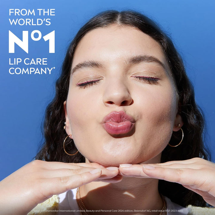 Lip Care, Fruity Tinted Lip Balm Variety Pack, Cherry, Strawberry, Blackberry and Watermelon Flavors, 3-In-1 Moisture, Repair and Color, 0.17 Oz Stick, Pack of 4