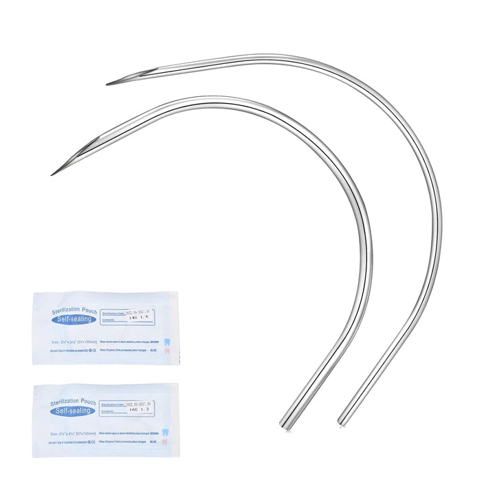 50PCS Mixed Body Piercing Needles, 12G 14G 16G 18G 20G Disposable Sterile Stainless Steel Piercing Needles for Ear Nose Navel Belly Nipple Tongue Lip Piercing