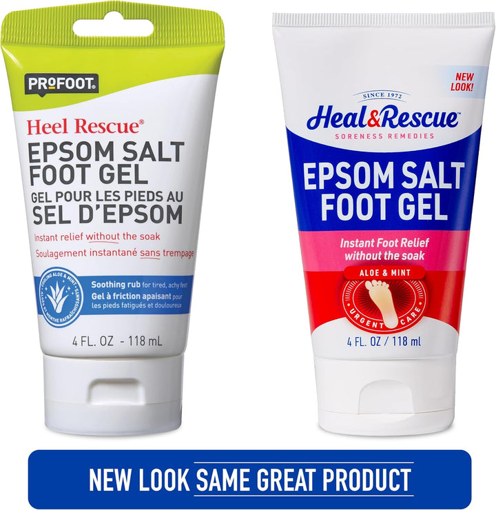 Epsom Salt Foot Gel, 4 Ounce, Soothing Relief for Painful, Tired, Aching Feet, Ditch the Foot Bath for Instant Relief
