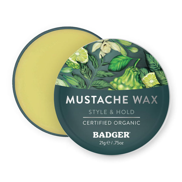 Mustache Wax, Medium Hold, Light Masculine Scent, Easy to Apply, Certified Organic Versatile Moustache & Beard Wax, .75 Oz Tin
