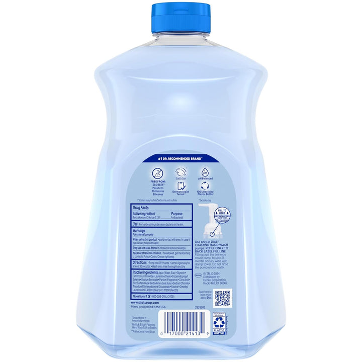 Antibacterial Defense Foaming Hand Soap + Aloe, Spring Water Scent, 52 Fl Oz Hand Soap Refill, Dermatologist-Tested, Gentle on Skin