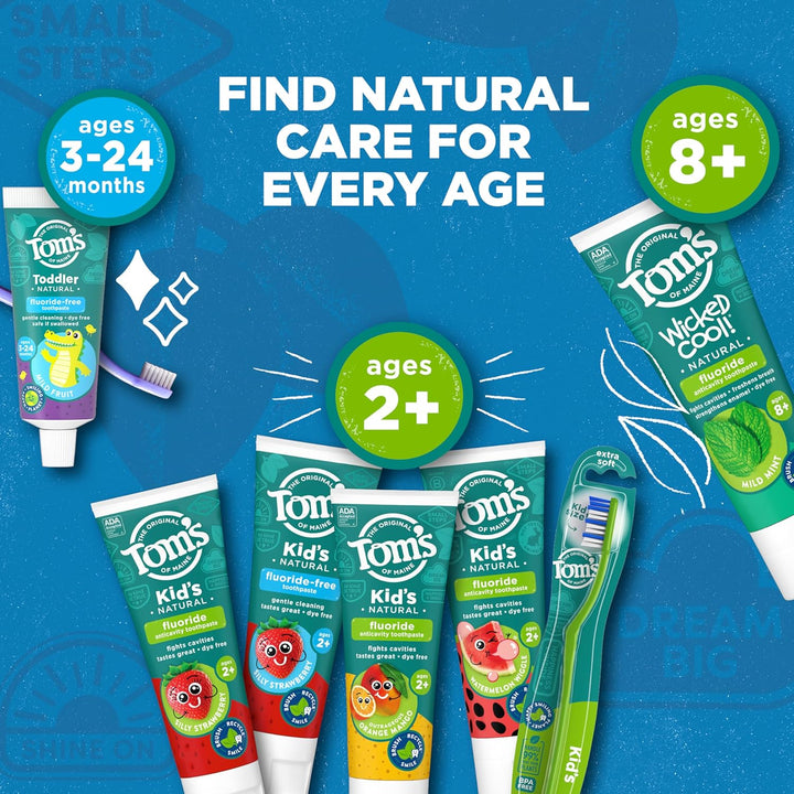 Fluoride-Free Toddler Training Toothpaste, Mild Fruit, 1.75 Oz. 3-Pack (Packaging May Vary)