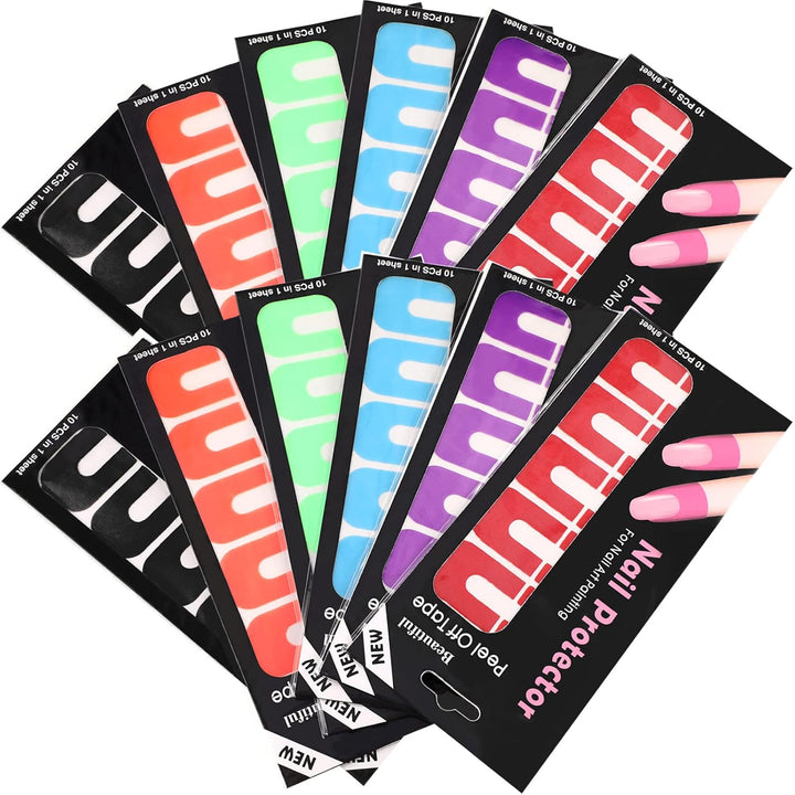120 Pcs Nail Polish Protector for Fingers, U Shape Peel off Nail Polish Finger Guards Barrier Stickers Cuticle Protector for French Tip Art DIY Stamping Painting Manicure