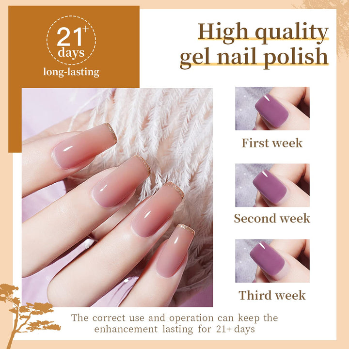 60 PCS Gel Nail Polish Set with 5 Bottles of Base and Glossy Matte Top Coat Soak off Gel Nail Set Suitable for All Seasons Gifts