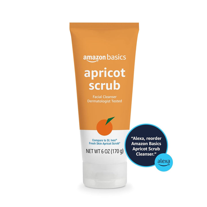 Apricot Scrub Facial Cleanser, 6 Ounce (Previously Solimo)