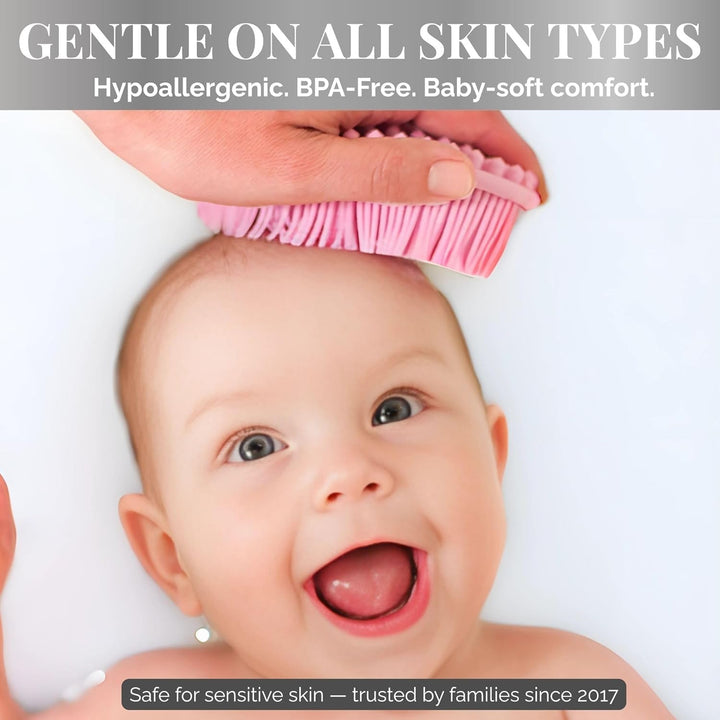 Silicone Body Scrubber – Gentle Shower Brush & Loofah Alternative- Food Grade & Lab Tested – Fast-Drying, Hygienic, Bpa-Free Silicone Body Gentle Exfoliator (Lavender, Massage)