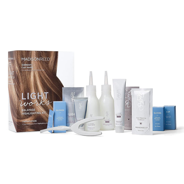 Light Works Balayage Highlighting Kit, Creates Natural-Looking Cool Vanilla Highlights (Sorrento - Blonde), Amonia Free, Cruelty Free, 2 Step Process That Lightens & Tones Hair
