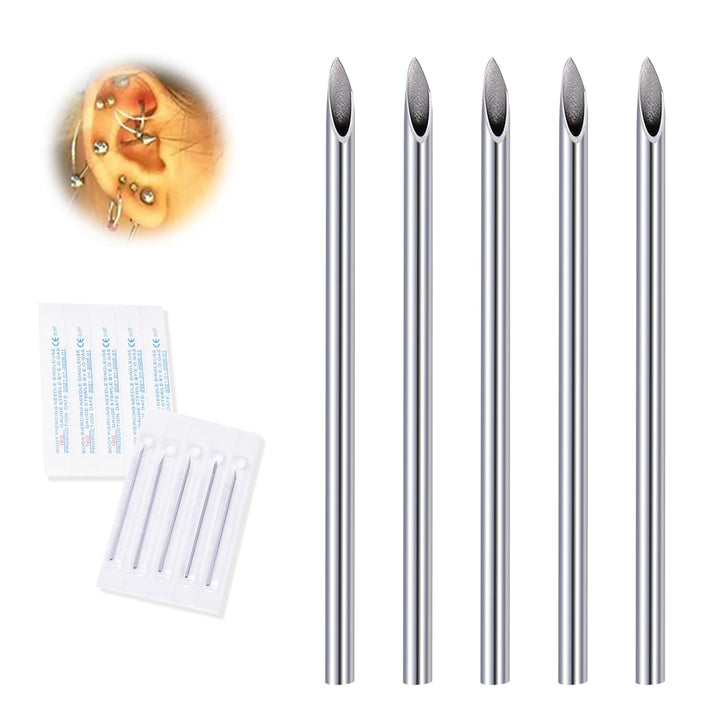 20G Body Piercing Needles,10Pcs  Sterile Disposable Stainless Steel Needles for Ear, Nose, Navel, Nipple, Lip - Piercings