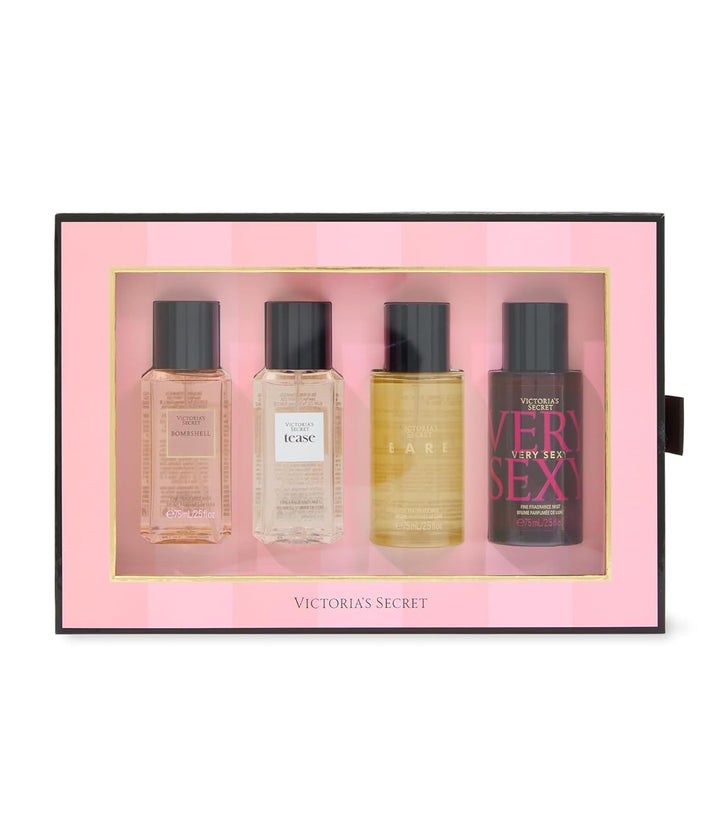 Fragrance Mist Collection 4 Piece Mini Gift Set, Assorted Scents