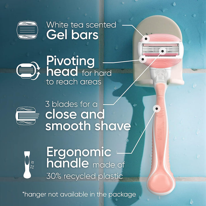 Comfortglide White Tea Women'S Razor, Handle + 4 Blade Refills