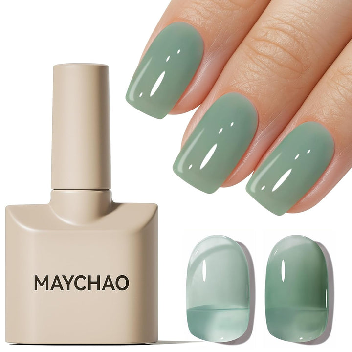 15ML Jelly Sheer Tortoise Gel Nail Polish 1Pc Transparent Hot Cocoa Amber Gel Polish Soak off UV LED Translucent Nail Polish Nail Art Starter Manicure Salon DIY at Home, 0.5 OZ