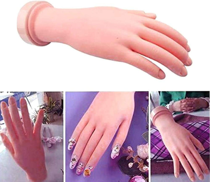 Nail Practice Hand for Acrylic Nails, Mannequin Hand for Nails Practice, Flexible Bendable Fake Hand Manicure Nail Practice Hand 1Pcs