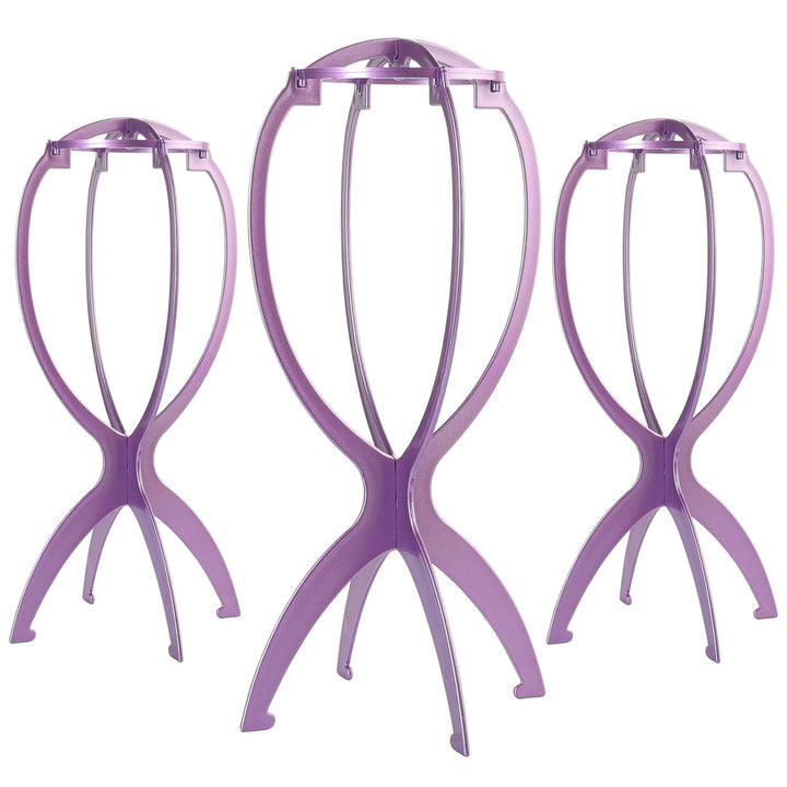 Wig Stand, Wig Head Stand, Wig Holder for Multiple Wigs, Black, 3 Pack