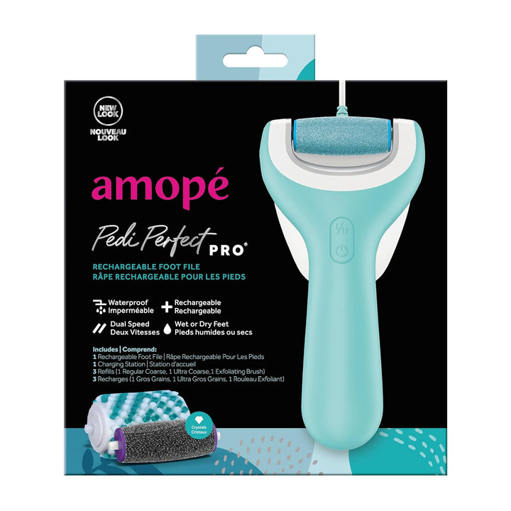 Amopé Pampering Kit - Contains Charcoal Foot Scrub, Tea Tree Foot Scrub, Epsom Salt Foot Scrub, Invigorating Foot Soak, Tired Leg & Foot Rejuvenator, Foot & Leg Scrubber and Luxury Storage Bag