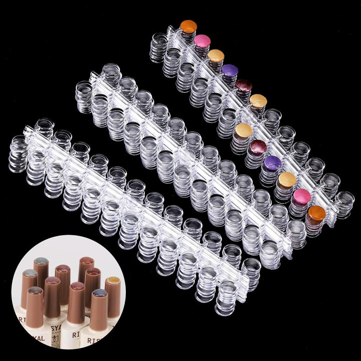 240 Pcs Nail Polish Swatch Dots round False Nail Display Tips Transparent Nail Art Color Display Chart with Adhesive Sticker for Nail Polish Training Practicing