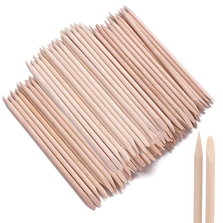 Nail Art Orange Wood Sticks, 50PCS Multi Functional Cuticle Pusher Remover Manicure Pedicure Tool,4.5 Inch