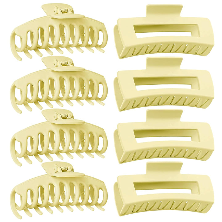 8 Pack Big Hair Claw Clips for Women Large Claw Clip for Thin Thick Curly Hair 90'S Strong Hold 4.33 Inch Nonslip Matte Jumbo Hair Clips (8 Pcs)