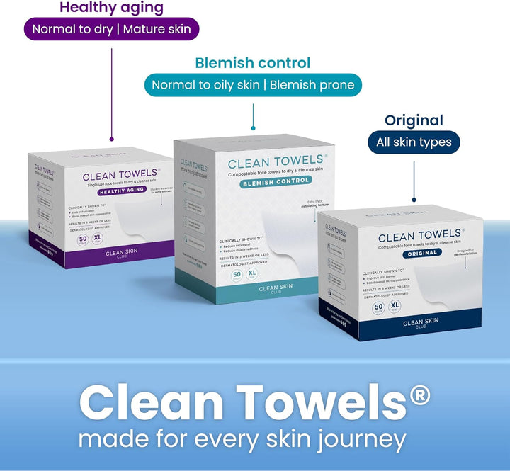 Clean² Pads 2.0 [New & Improved Edges] Guaranteed Not to Shed & Tear Face Pads, Unique Triple Layers, Textured & Ultra Soft Side, Organic Disposable Cotton, Pair with Makeup Remover