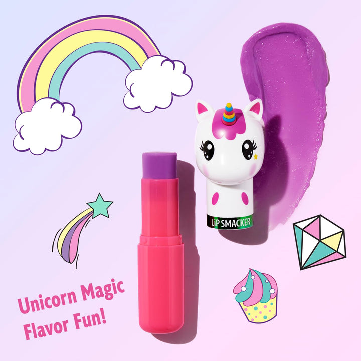 Lippy Pals Unicorn, Flavored Moisturizing & Smoothing Soft Shine Lip Balm, Hydrating & Protecting Fun Tasty Flavors, Cruelty-Free & Vegan - Unicorn Magic