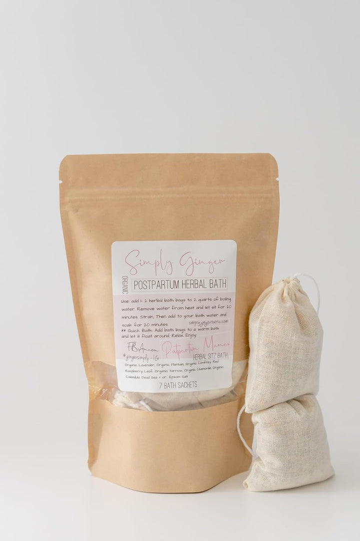 Postpartum Bath Tea Bags, Organic Herbs Ll 7 Tea Sachets Ll Sitz Bath Ll Post Partum Ll Herbal Bath Ll Gifts for New Moms Ll Soothing Herbal Sitz Bath Ll Baby Shower Gifts