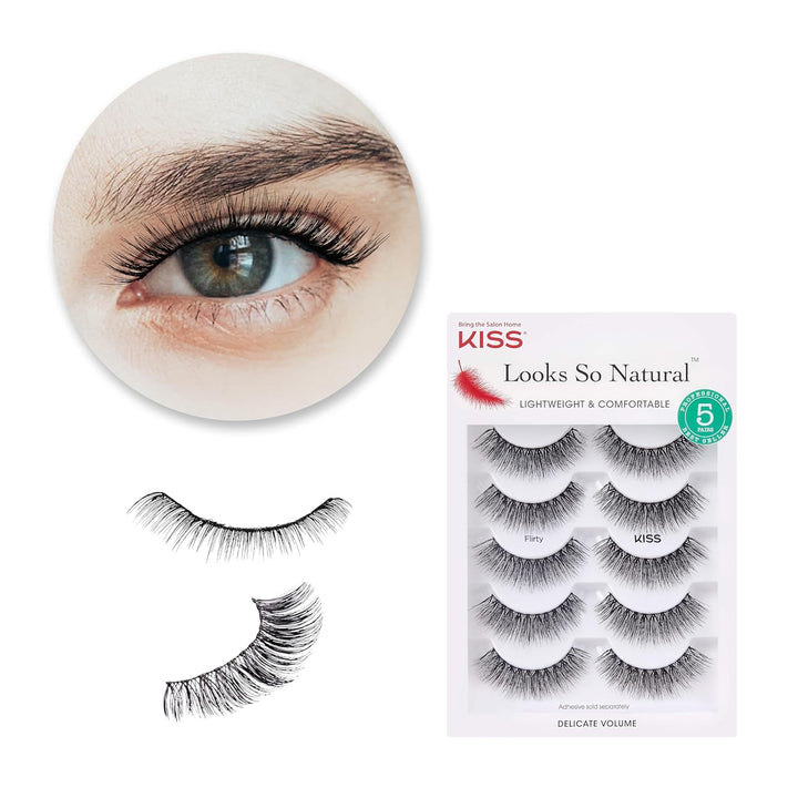 Looks so Natural, False Eyelashes, 'Shy', 12Mm, Includes 5 Pairs of Lashes, Easy to Apply, Reusable Lash Clusters
