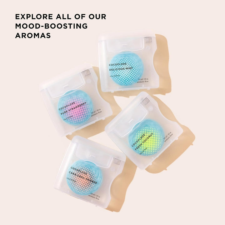 Woven Dental Floss, Dentist-Designed Oral Care, Mint, Waxed, Expanding, Vegan, Kid-Friendly String Floss with Coconut Oil, 1 Spool (33 Yd)