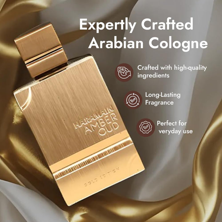 Amber Oud Gold Edition - Arabian Perfume for Women and Men Unisex - Long Lasting Amber - 2 Oz