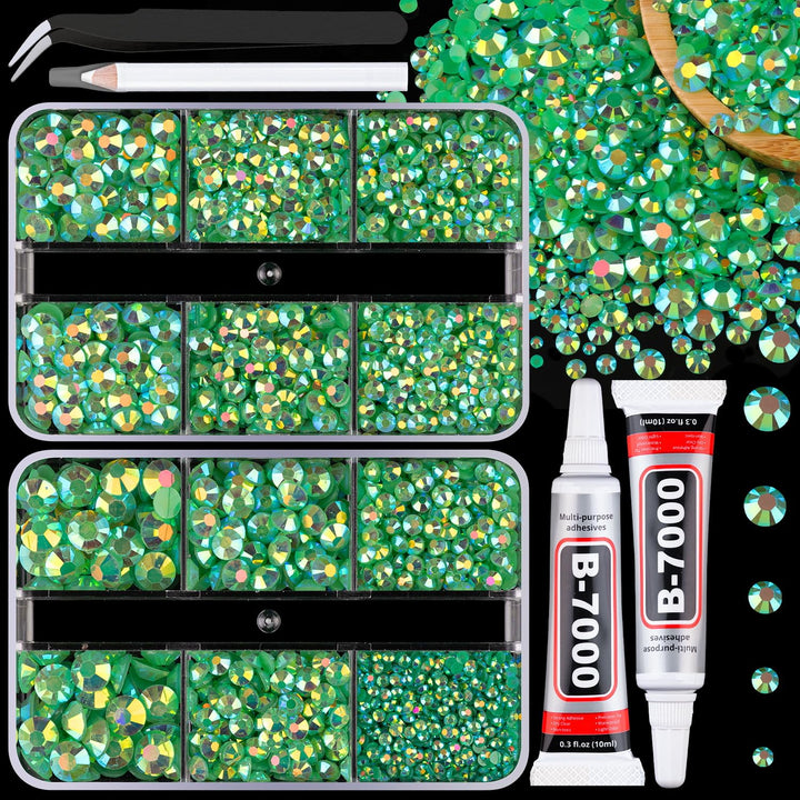 13000Pcs Flatback Pearls for Crafting (White), Assorted Size 2/3/4/5/6/8/10Mm Half Pearl Bead Gems with 3Pcs 10Ml B7000 Jewelry Glue, Bedazzling Kit for Crafts Shoes Graduation Cap Nail Art