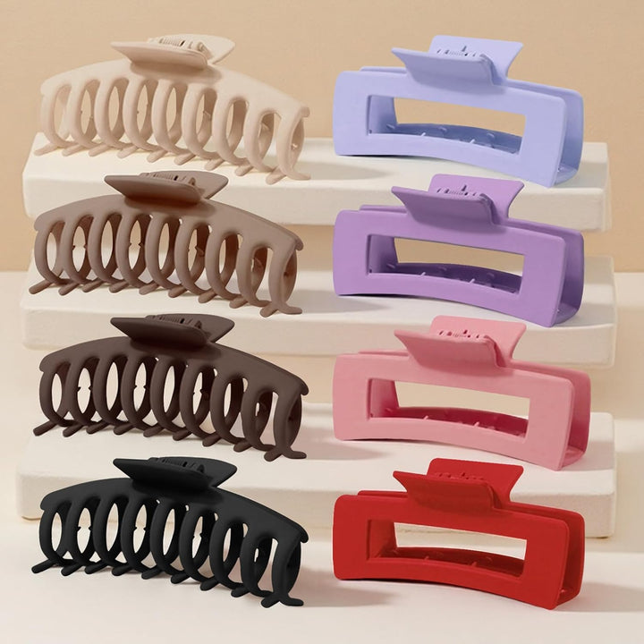 8 Pack Big Hair Claw Clips for Women Large Claw Clip for Thin Thick Curly Hair 90'S Strong Hold 4.33 Inch Nonslip Matte Jumbo Hair Clips (8 Pcs)