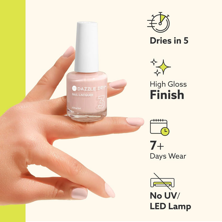 Top Coat - Step 4 - a Quick Dry Top Coat Nail Polish - a Gel Nail Polish Top Coat Alternative for Long-Lasting, Non-Toxic Manicures (0.5 Fl Oz)
