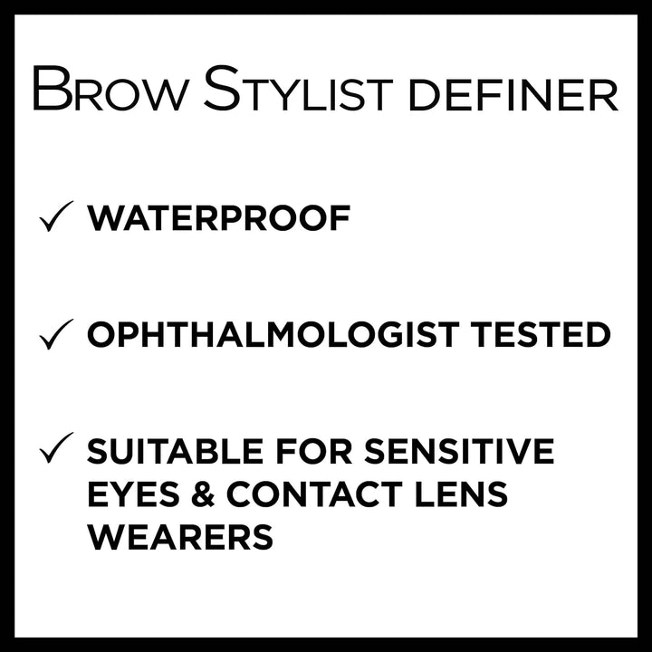 Makeup Brow Stylist Definer Waterproof Eyebrow Pencil, Ultra-Fine Mechanical Pencil, Draws Tiny Brow Hairs and Fills in Sparse Areas and Gaps, Brunette, 0.003 Ounce (1 Count)