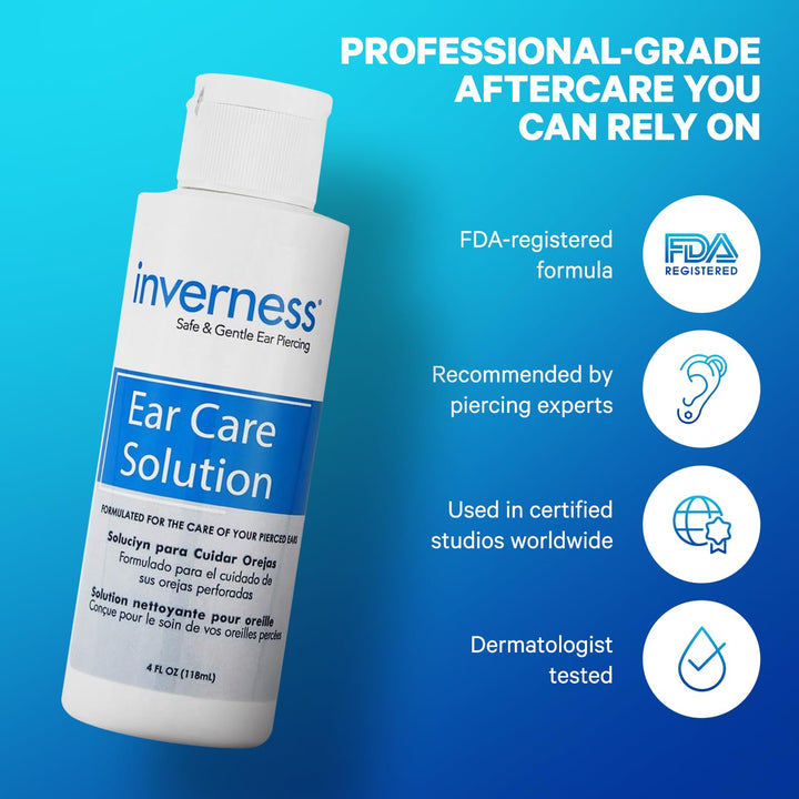 after Piercing Ear Care Solution 4 Oz 2-Pack – Gentle Piercing Care for Newly Pierced Ears