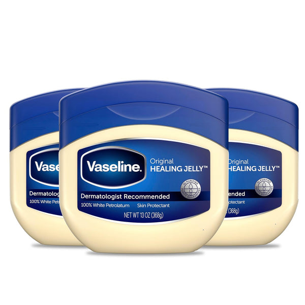 Petroleum Jelly Original 3 Count Provides Dry Skin Relief and Protects Minor Cuts Dermatologist Recommended and Locks in Moisture 13Oz