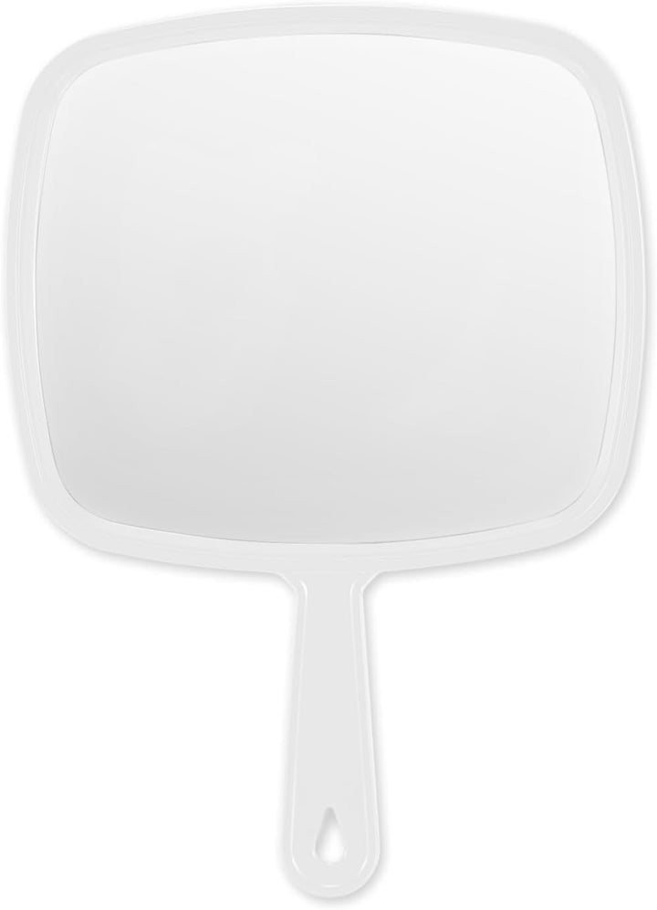 Extra Large Handheld Mirror，Hand Salon Mirror with Handle for Barbers, Hairdressing (Black，12.4" Lx 9" W)